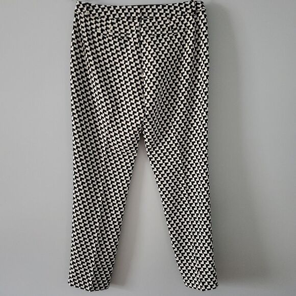Joie Rosmira Black and White Houndstooth Design Ankle Trousers Size 4 - Picture 4 of 6